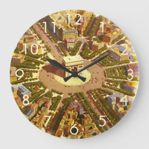 Vintage Arc de Triomphe, Paris, France Travel Art Large Clock