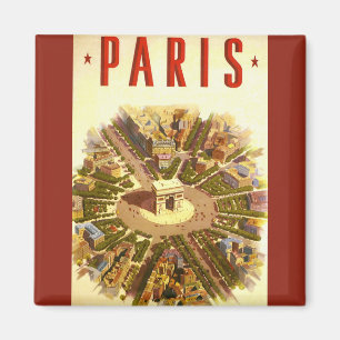 Vintage Arc de Triomphe, Paris, France Travel Art Magnet