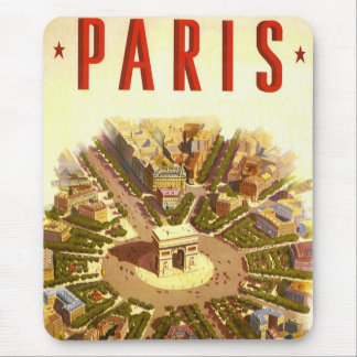 Vintage Arc de Triomphe, Paris, France Travel Art Mouse Mat