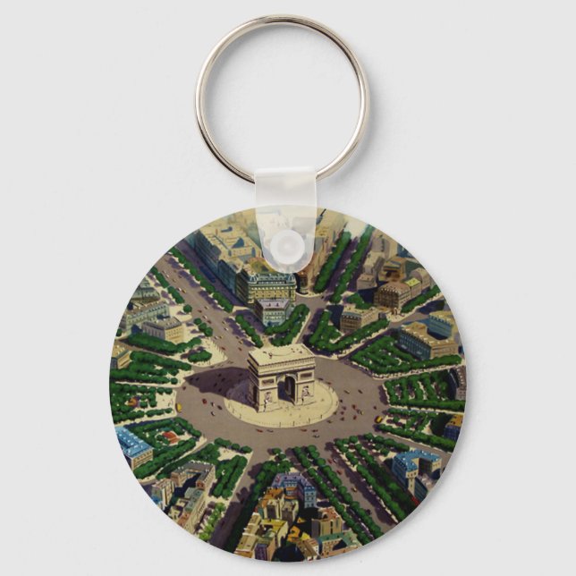 Vintage Arc de Triomphe Paris Key Ring (Front)