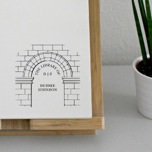 Vintage Arch Elegant Custom From The Library Book  Rubber Stamp