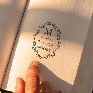 Vintage Arch Frame Minimal Monogram Ex Libris Book Self-inking Stamp