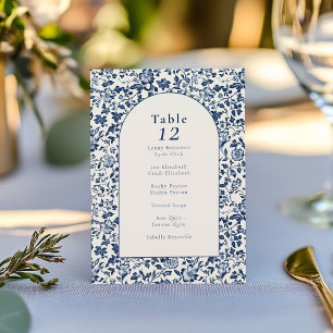Vintage arch intricate floral table seating chart invitation