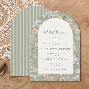 Vintage Arch Wildflower Cottagecore Baby Shower Invitation