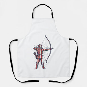 Vintage Archer American Flag Bow Hunting Shirt_1 Apron