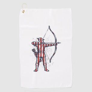 Vintage Archer American Flag Bow Hunting Shirt_1 Golf Towel