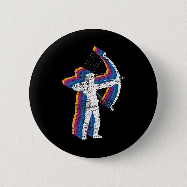 Vintage Archery Bow Hunting  6 Cm Round Badge (Front)