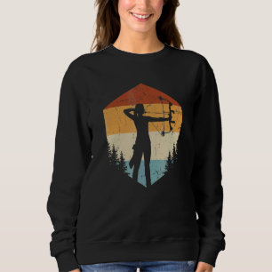 Vintage Archery Bow Hunting Female Archer Sweatshirt