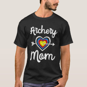 Vintage Archery Mum Heart Proud Parent Bow Arrow F T-Shirt