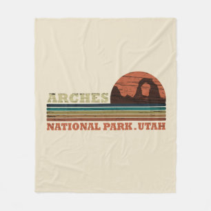 Vintage Arches National Park Moab Utah Fleece Blanket
