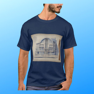 Vintage architectural blueprint image on T-Shirt