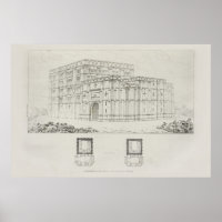 Vintage Architectural Design Drawing Cathedral