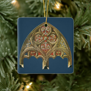 Vintage Architectural Element, Decorative Arches Ceramic Ornament