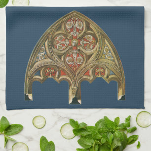 Vintage Architectural Element, Decorative Arches Tea Towel