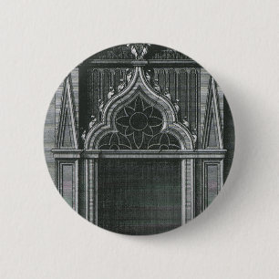 Vintage Architectural Element, Gothic Doorway 6 Cm Round Badge