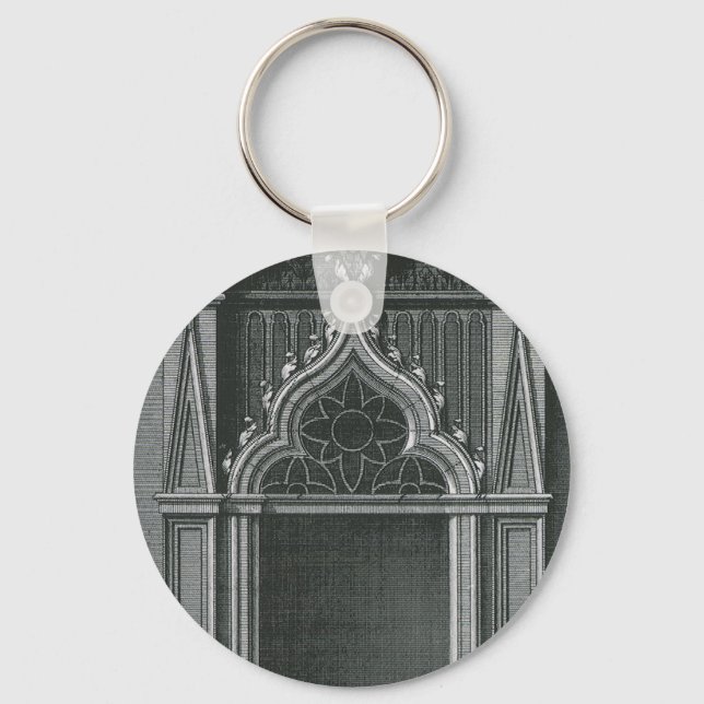 Vintage Architectural Element, Gothic Doorway Key Ring (Front)