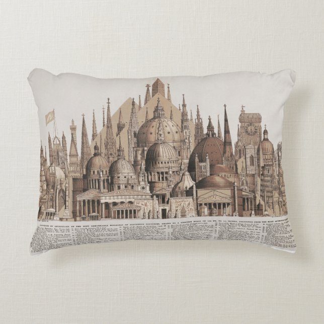 Vintage Architecture Aesthetic Decorative Cushion (Front)
