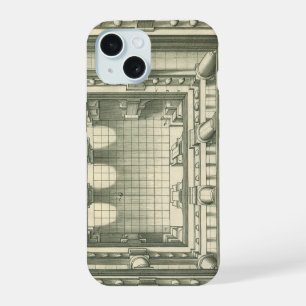 Vintage Architecture, Atrium Courtyard Perspective iPhone 15 Case