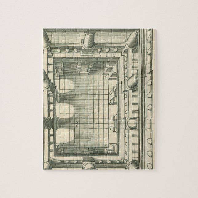Vintage Architecture, Atrium Courtyard Perspective Jigsaw Puzzle (Vertical)