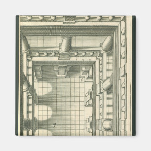 Vintage Architecture, Atrium Courtyard Perspective Magnet