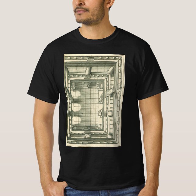 Vintage Architecture, Atrium Courtyard Perspective T-Shirt (Front)