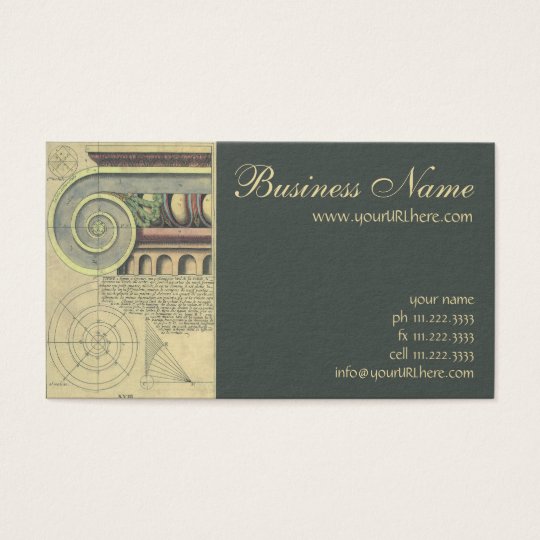 Vintage Architecture; Capital Volute by Vignola Business Card