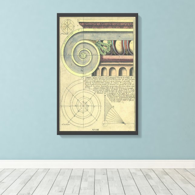 Vintage Architecture; Capital Volute by Vignola Canvas Print (Insitu(Wood Floor))