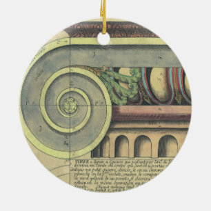 Vintage Architecture; Capital Volute by Vignola Ceramic Tree Decoration