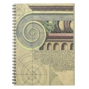 Vintage Architecture; Capital Volute by Vignola Notebook