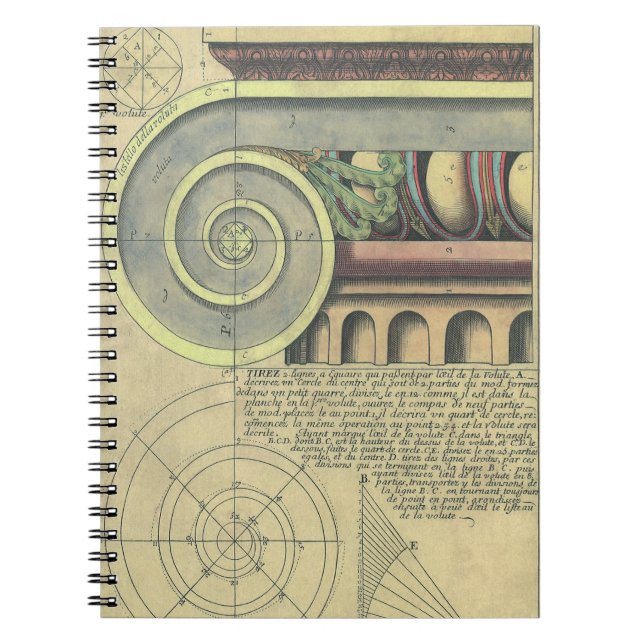 Vintage Architecture; Capital Volute by Vignola Notebook (Front)