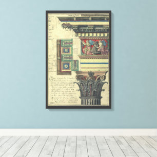 Vintage Architecture, Column with Cornice Moulding Canvas Print