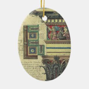 Vintage Architecture, Column with Cornice Moulding Ceramic Tree Decoration