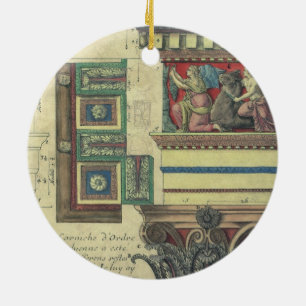 Vintage Architecture, Column with Cornice Moulding Ceramic Tree Decoration