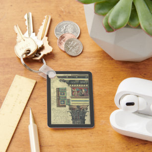 Vintage Architecture, Column with Cornice Moulding Key Ring