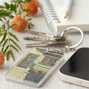 Vintage Architecture, Column with Cornice Moulding Key Ring