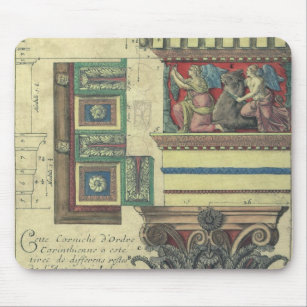 Vintage Architecture, Column with Cornice Moulding Mouse Mat