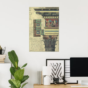 Vintage Architecture, Column with Cornice Moulding Poster