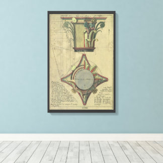 Vintage Architecture, Decorative Capital Crown Canvas Print