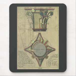 Vintage Architecture, Decorative Capital Crown Mouse Mat