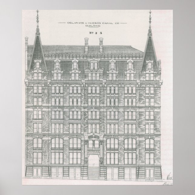Vintage Architecture, Delaware & Hudson Canal Co. Poster (Front)