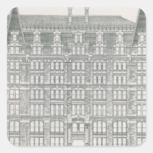 Vintage Architecture, Delaware & Hudson Canal Co. Square Sticker