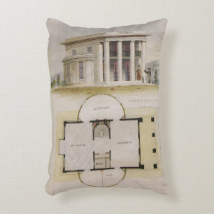 Vintage Architecture, Floor Plan and Greek Villa Decorative Cushion