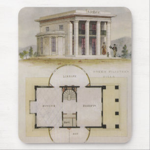 Vintage Architecture, Floor Plan and Greek Villa Mouse Mat