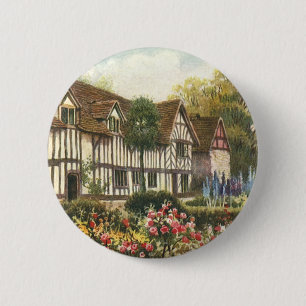 Vintage Architecture Formal Garden English Cottage 6 Cm Round Badge