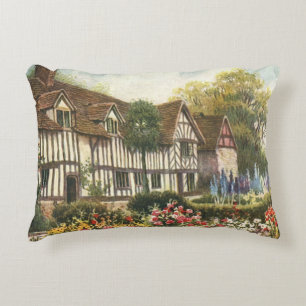 Vintage Architecture Formal Garden English Cottage Decorative Cushion