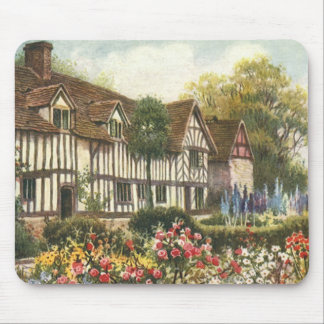 Vintage Architecture Formal Garden English Cottage Mouse Mat