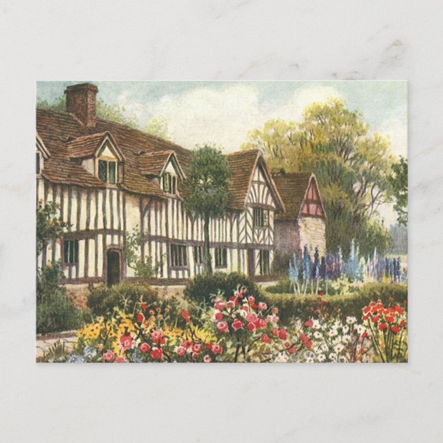 Vintage Architecture Formal Garden English Cottage Postcard (Front)
