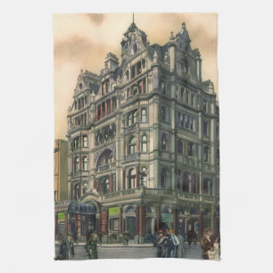 Vintage Architecture Queens Hotel Leicester Square Tea Towel
