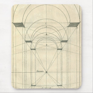 Vintage Architecture, Renaissance Arch Perspective Mouse Mat