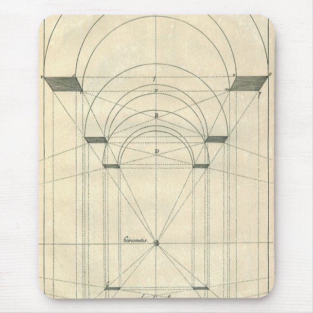 Vintage Architecture, Renaissance Arch Perspective Mouse Mat (Front)